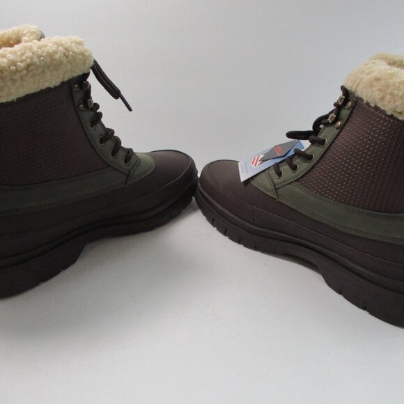 Khombu Snow Boots Men\'s 11 Brown Green Faux Fur Lace up main image 6